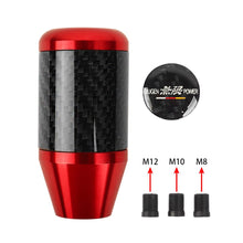 Load image into Gallery viewer, Brand New Universal Mugen Red Real Carbon Fiber Racing Gear Stick Shift Knob For MT Manual M12 M10 M8