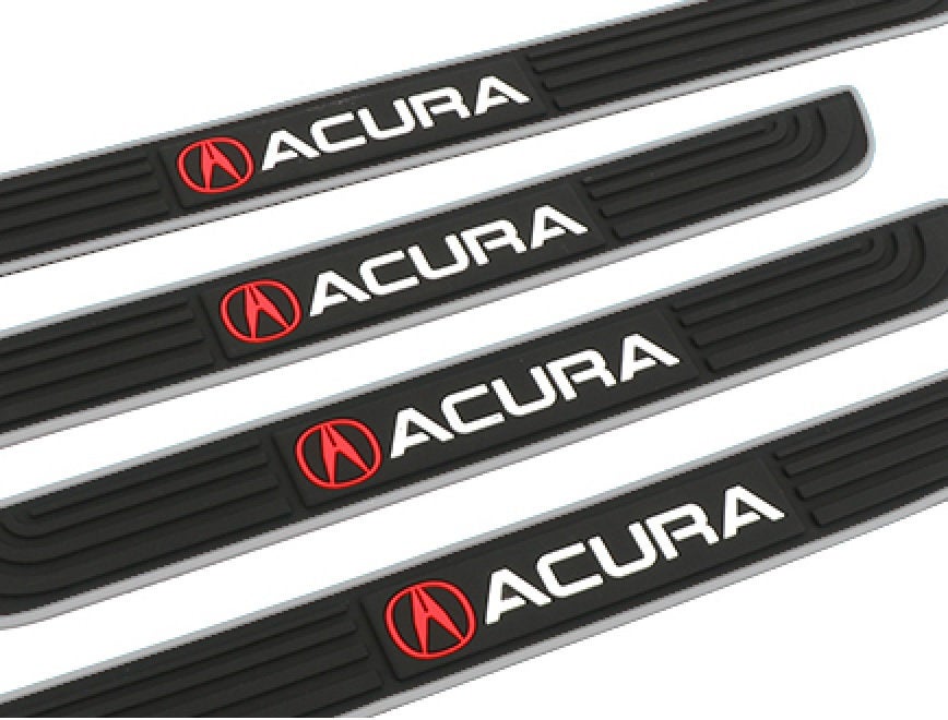 Brand New 4PCS Universal Acura Silver Rubber Car Door Scuff Sill Cover Panel Step Protector