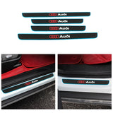 Brand New 4PCS Universal Audi Blue Rubber Car Door Scuff Sill Cover Panel Step Protector