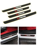 Brand New 4PCS Universal Mazda Yellow Rubber Car Door Scuff Sill Cover Panel Step Protector