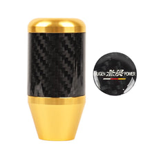 Load image into Gallery viewer, Brand New Universal Mugen Gold Real Carbon Fiber Racing Gear Stick Shift Knob For MT Manual M12 M10 M8
