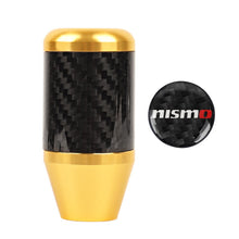 Load image into Gallery viewer, Brand New Universal Nismo Gold Real Carbon Fiber Racing Gear Stick Shift Knob For MT Manual M12 M10 M8