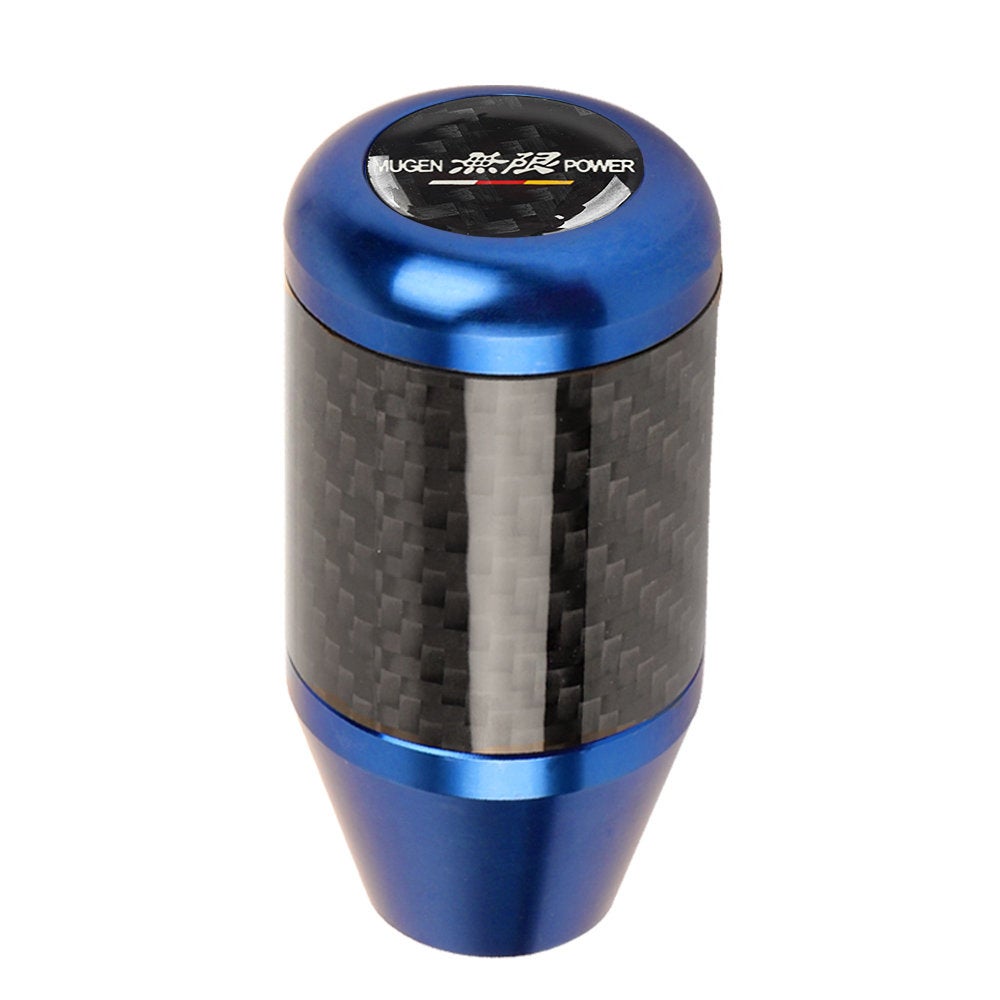 Brand New Universal Mugen Blue Real Carbon Fiber Racing Gear Stick Shift Knob For MT Manual M12 M10 M8