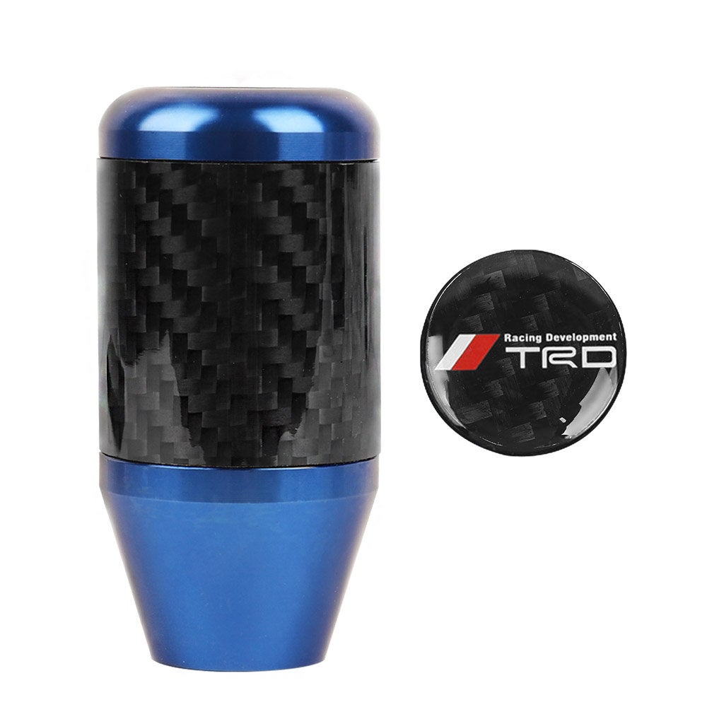 Brand New Universal TRD Blue Real Carbon Fiber Racing Gear Stick Shift Knob For MT Manual M12 M10 M8