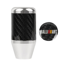 Load image into Gallery viewer, Brand New Universal Ralliart Silver Real Carbon Fiber Racing Gear Stick Shift Knob For MT Manual M12 M10 M8