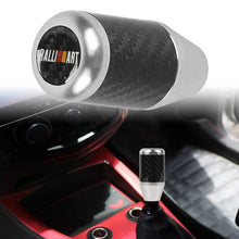 Load image into Gallery viewer, Brand New Universal Ralliart Silver Real Carbon Fiber Racing Gear Stick Shift Knob For MT Manual M12 M10 M8