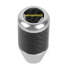 Load image into Gallery viewer, Brand New Universal Momo Silver Real Carbon Fiber Racing Gear Stick Shift Knob For MT Manual M12 M10 M8