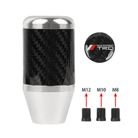Brand New Universal TRD Silver Real Carbon Fiber Racing Gear Stick Shift Knob For MT Manual M12 M10 M8