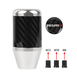 Brand New Universal Nismo Silver Real Carbon Fiber Racing Gear Stick Shift Knob For MT Manual M12 M10 M8