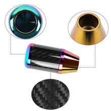Load image into Gallery viewer, Brand New Universal 5 SPEED Neo-Chrome Real Carbon Fiber Racing Gear Stick Shift Knob For MT Manual M12 M10 M8