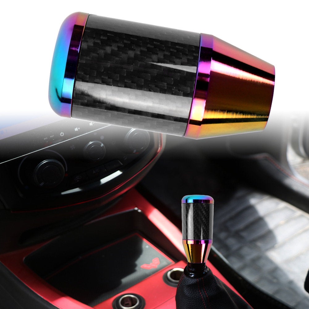 Brand New Universal 6 SPEED Neo-Chrome Real Carbon Fiber Racing Gear Stick Shift Knob For MT Manual M12 M10 M8