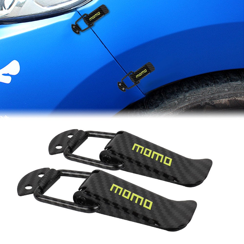 Brand New Universal Momo Carbon Fiber Car Bumper Trunk Fender Hatch Lids Quick Release Fastener