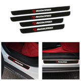 Brand New 4PCS Universal Mazdaspeed Silver Rubber Car Door Scuff Sill Cover Panel Step Protector