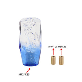 Brand New Universal 10CM VIP 100mm Transparent Manual Clear / Blue Twist Crystal Bubble Racing Gear Shift Knob