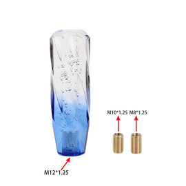 Brand New Universal 15CM VIP 150mm Transparent Manual Clear / Blue Twist Crystal Bubble Racing Gear Shift Knob