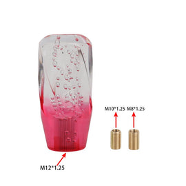 Brand New Universal 10CM VIP 100mm Transparent Manual Clear / Red Twist Crystal Bubble Racing Gear Shift Knob