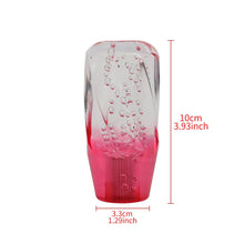 Load image into Gallery viewer, Brand New Universal 10CM VIP 100mm Transparent Manual Clear / Red Twist Crystal Bubble Racing Gear Shift Knob