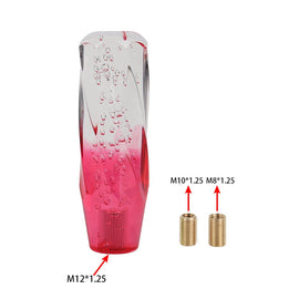 Brand New Universal 15CM VIP 100mm Transparent Manual Clear / Red Twist Crystal Bubble Racing Gear Shift Knob