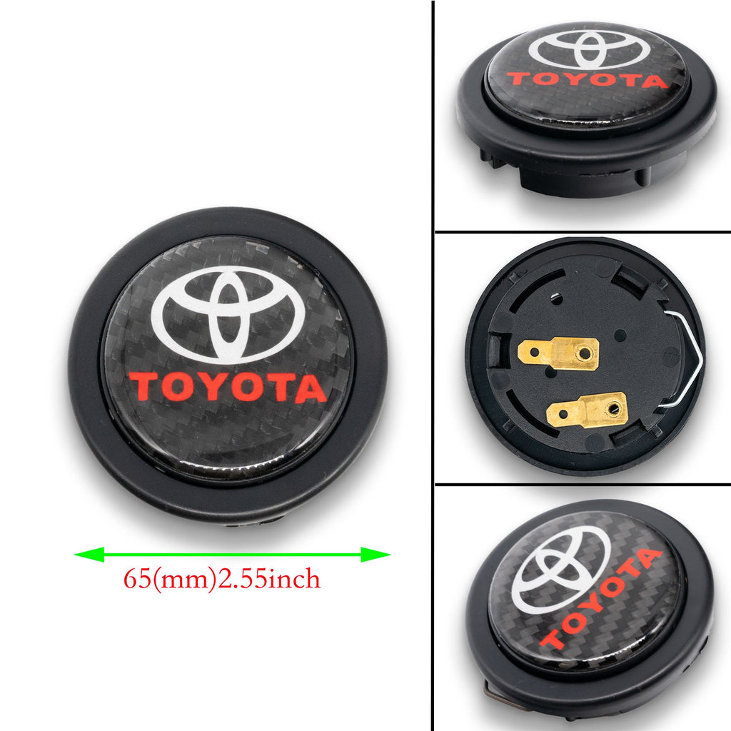 Brand New Universal Jdm Toyota Car Horn Button Steering Wheel Center Cap Carbon Fiber