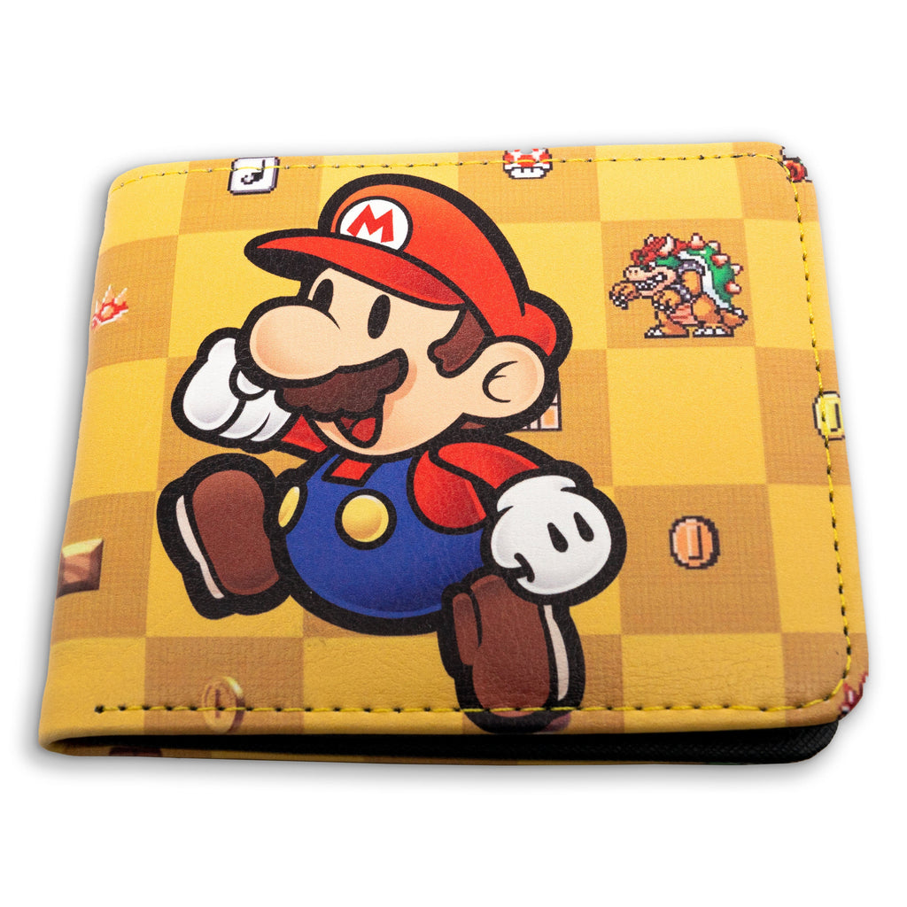 Brand New Men Super Mario Bros Purse Short Bifold Fashion Leather Wallet