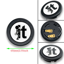 Brand New Universal Jdm Anime Fck it Hentai Car Horn Button Black Steering Wheel Center Cap