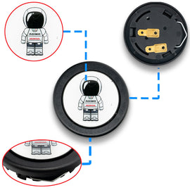 Brand New Universal Anime Asimo Hentai Car Horn Button Black Steering Wheel Center Cap