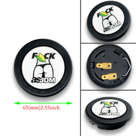 Brand New Universal Jdm As Fck Anime Hentai Car Horn Button Black Steering Wheel Center Cap