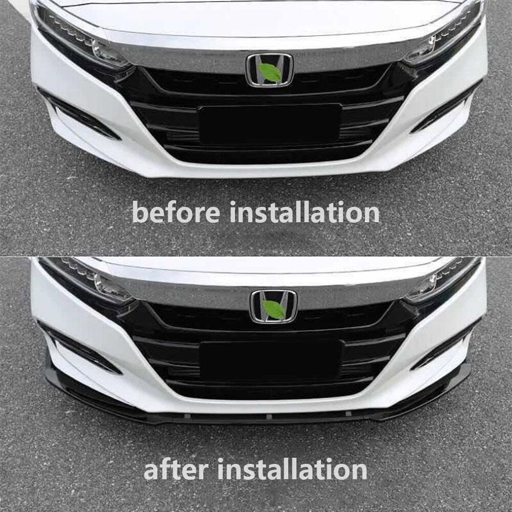 Brand New 3PCS 2018-2020 Honda Accord 4DR Carbon Fiber Look Front Body Bumper LIP Kit