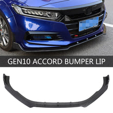 Load image into Gallery viewer, Brand New 3PCS 2018-2020 Honda Accord 4DR Carbon Fiber Look Front Body Bumper LIP Kit