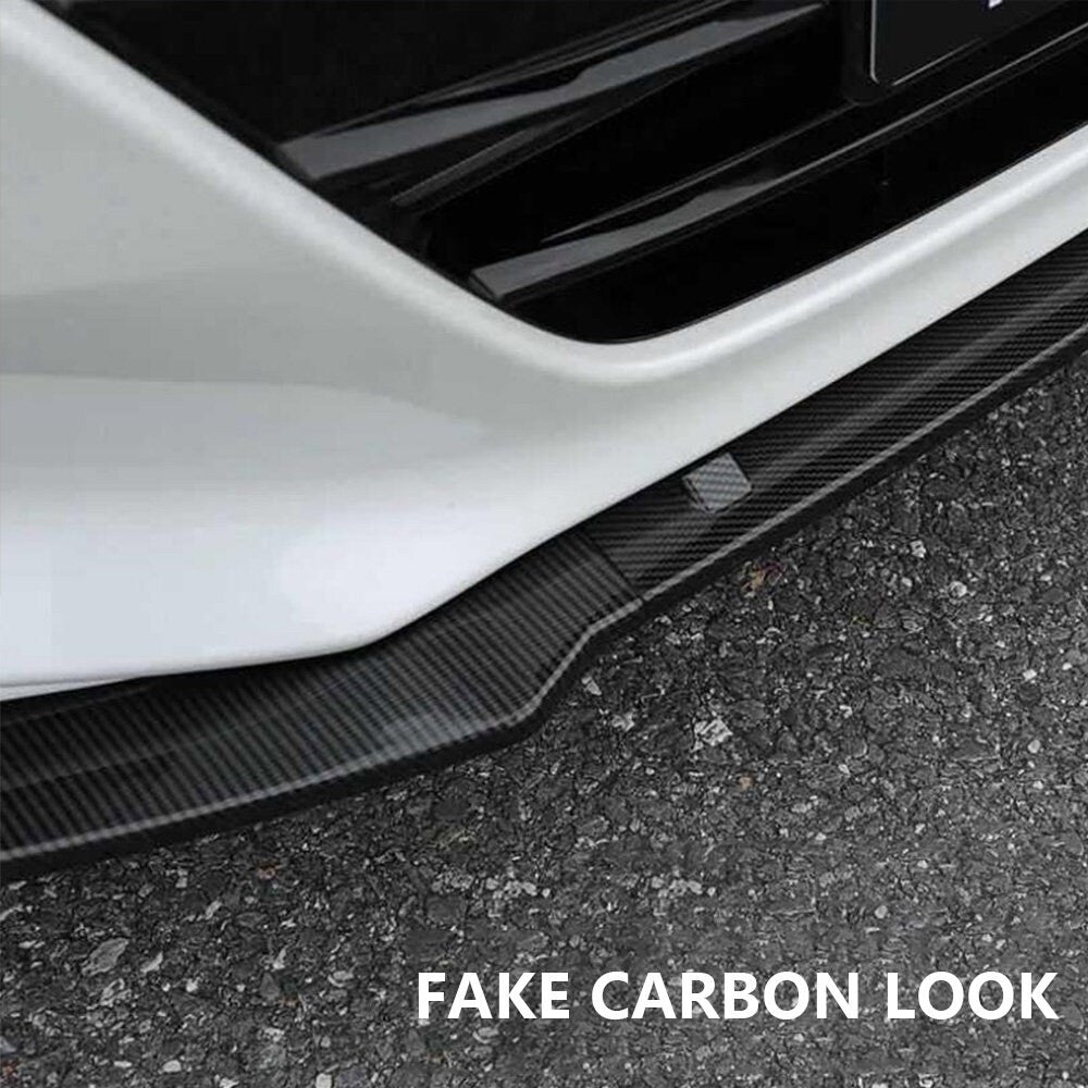 Brand New 3PCS 2018-2020 Honda Accord 4DR Carbon Fiber Look Front Body Bumper LIP Kit