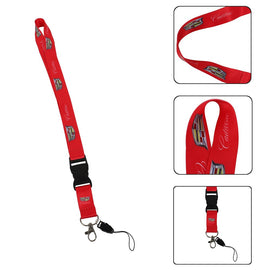 Brand New Jdm Cadillac Racing Red Double Sided Printed NYLON Lanyard Neck Strap KeyChain Quick Release