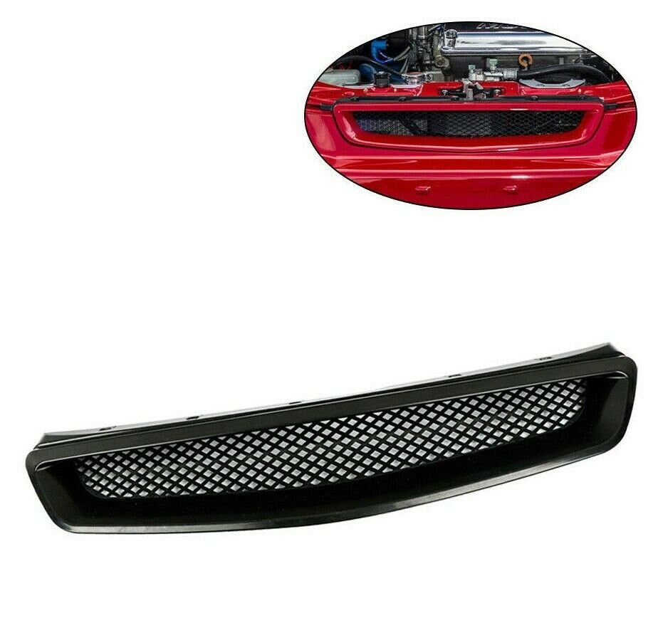 Brand New 1999-2000 Honda Civic EK JDM EM1 EJ8 Jdm Type R Black Mesh ABS Front Hood Grille Grill