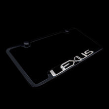 Load image into Gallery viewer, Brand New 1PCS Official Licensed Product Lexus 3D Black Stainless Steel License Plate Frame - GF.LEX.CB