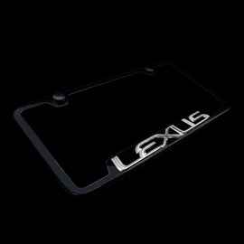 Brand New 2PCS Official Licensed Product Lexus 3D Black Stainless Steel License Plate Frame - GF.LEX.CB