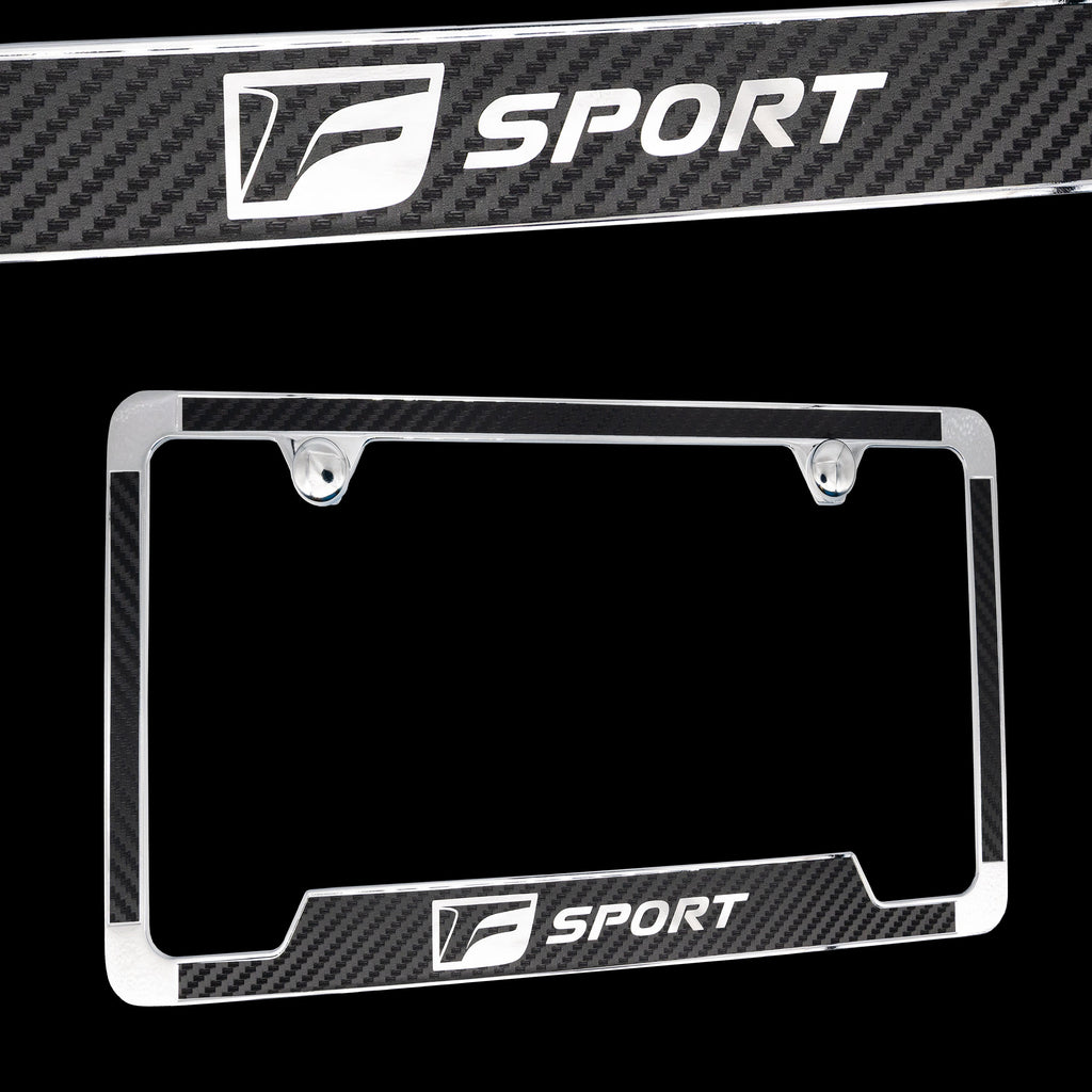 Brand New 1PCS Official Licensed Product Lexus F-sports Carbon Fiber Stainless Steel License Plate Frame
