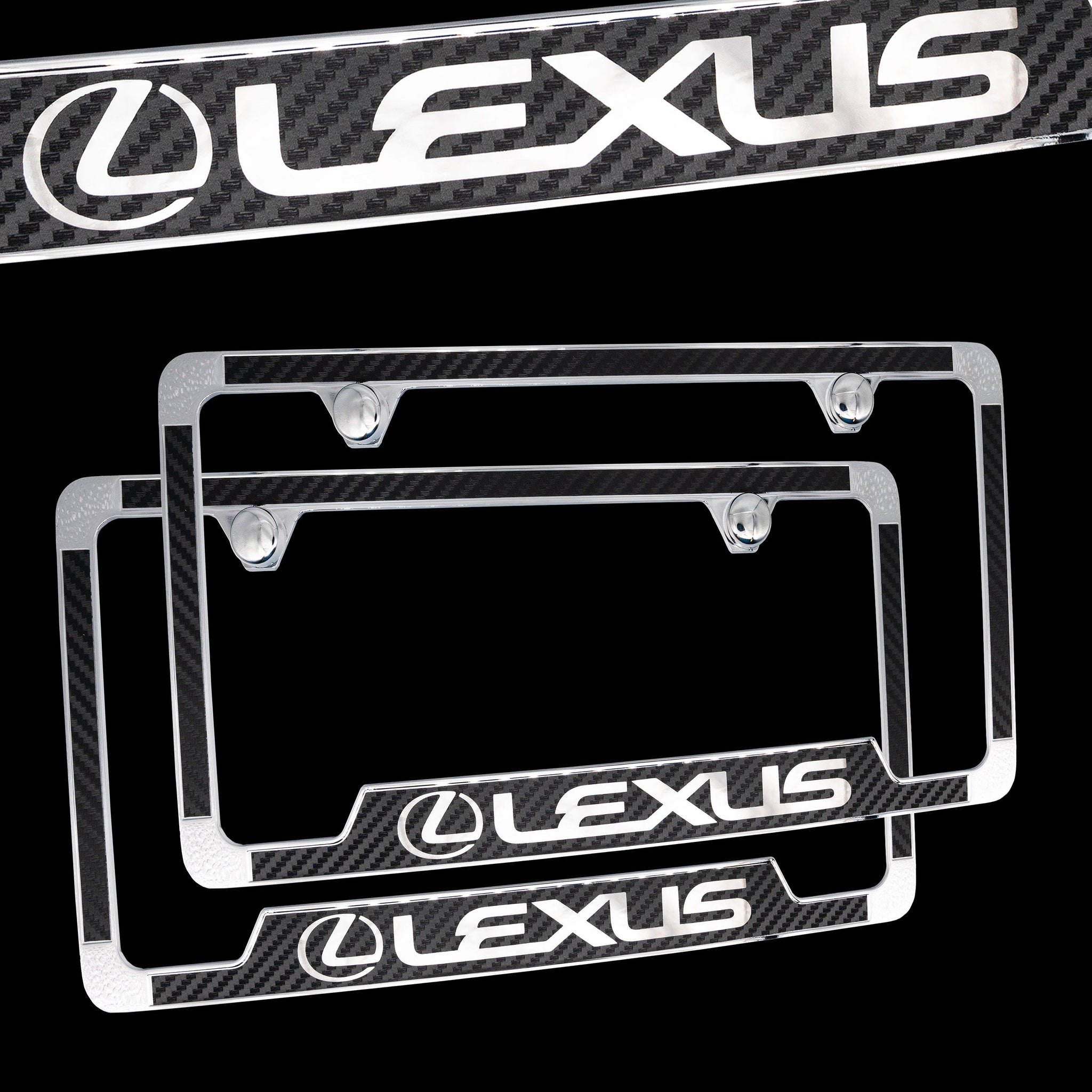 Au-TOMOTIVE GOLD Lexus 3D License Plate Frame - Chrome Name