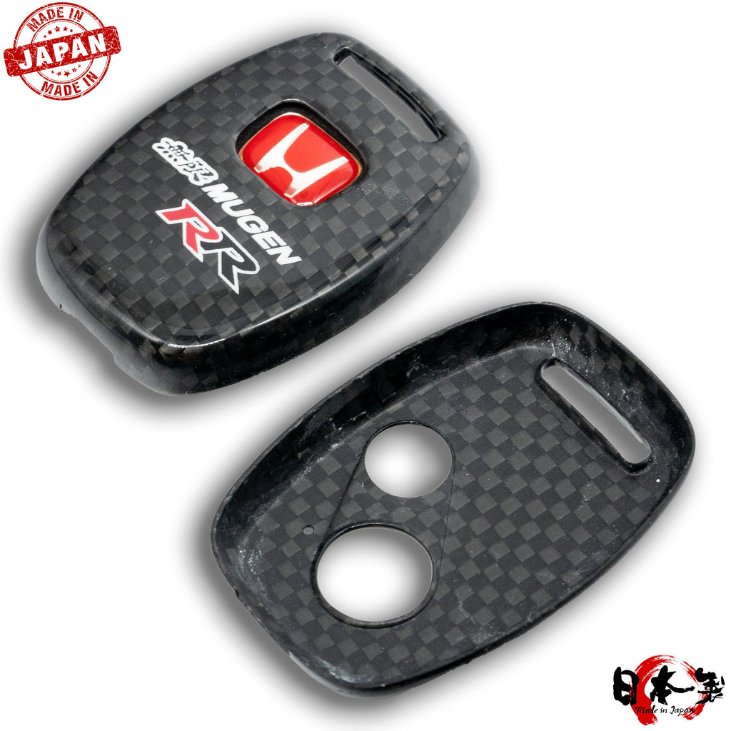 Brand New JDM Mugen RR Real Carbon Fiber Key Fob Cover For Honda Accord Civic Crv Jazz Fit SI