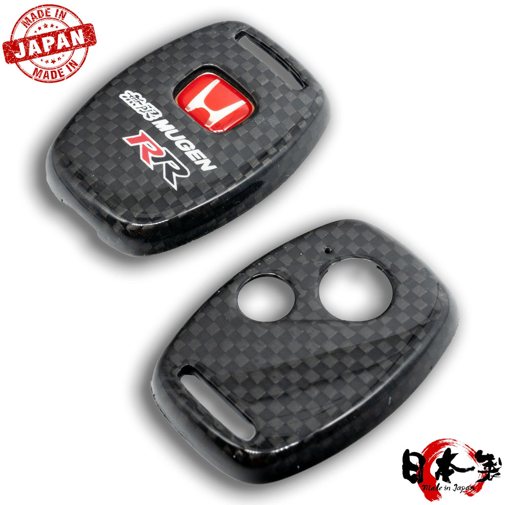 Brand New JDM Mugen RR Real Carbon Fiber Key Fob Cover For Honda Accord Civic Crv Jazz Fit SI