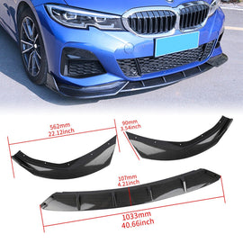Brand New 3PCS 2019-2023 Bmw 3-Series G20 M340I M-SPORT Carbon Fiber Front Bumper LIP FIT