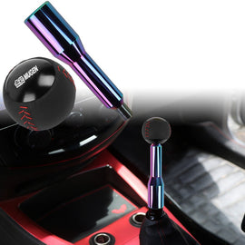 Brand New Universal Mugen Black Leather Ball Manual Gear Stick Shift Knob Lever Shifter Long