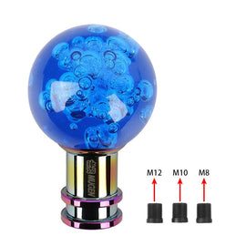 Brand New Mugen Universal Jdm Round Ball Crystal Blue Bubble Manual Car Racing Gear Shift Knob Shifter M12 M10 M8