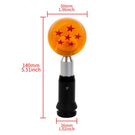 Brand New 6 Star Orange Dragon ball Z Custom 54mm Shift Knob Automatic Transmission Car Racing Gear Shifter
