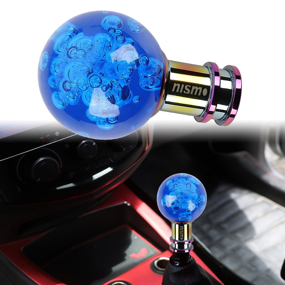 Brand New Nismo Universal Jdm Round Ball Crystal Blue Bubble Manual Car Racing Gear Shift Knob Shifter M12 M10 M8