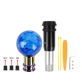 Brand New Universal Jdm Nismo Round Ball Blue Crystal Bubble Automatic Car Racing Gear Shift Knob Shifter M12 M10 M8