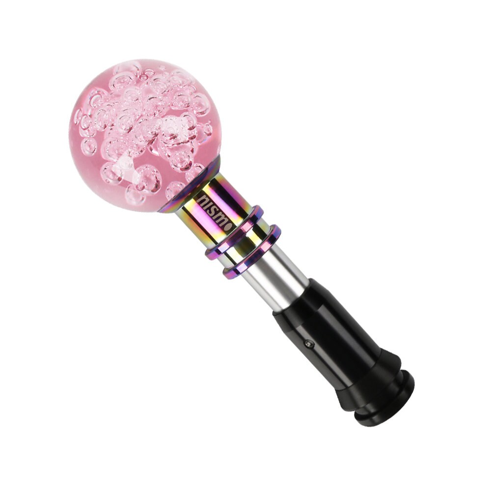 Brand New Universal Jdm Nismo Round Ball Pink Crystal Bubble Automatic Car Racing Gear Shift Knob Shifter M12 M10 M8