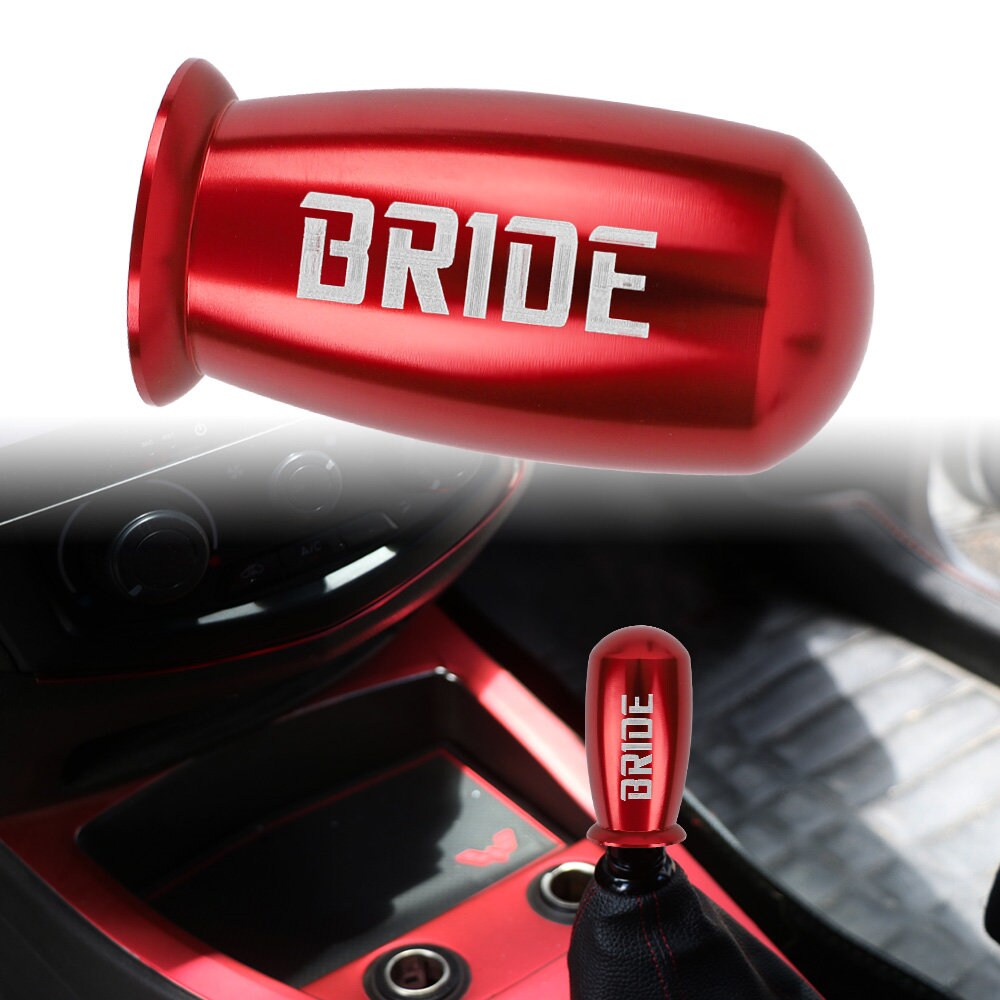Brand New Universal BRIDE Red Bullet Aluminum Alloy Red Manual Gear Shift Knob Lever Shifter