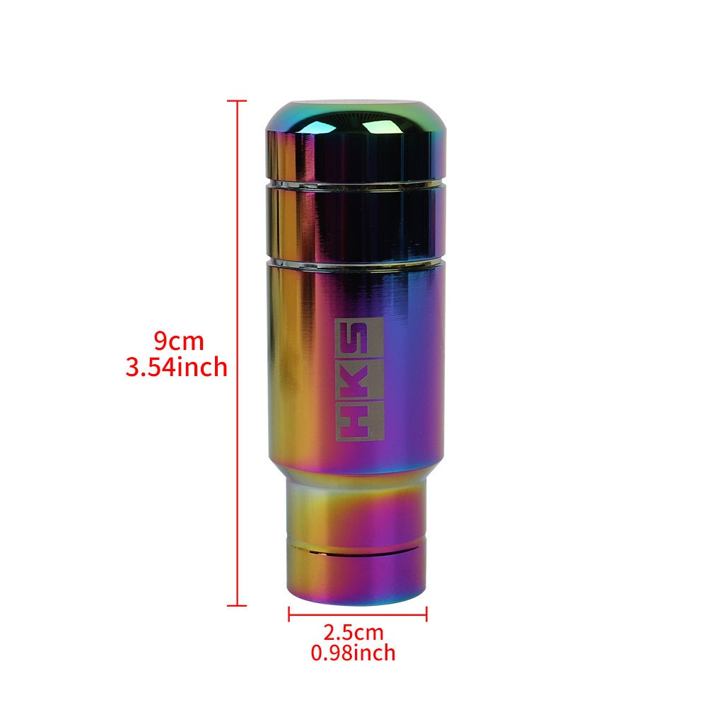 Brand New 9CM HKS Racing Aluminum Neo-Chrome Manual Gear Shift Knob Shifter M8 M10 M12