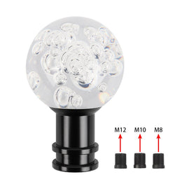 Brand New Universal Jdm Round Ball Crystal Clear Bubble Manual Car Racing Gear Shift Knob Shifter M12 M10 M8