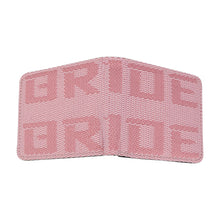 Load image into Gallery viewer, Brand New JDM Bride Pink Custom Stitched Racing Fabric Bifold Wallet Leather Gradate Men