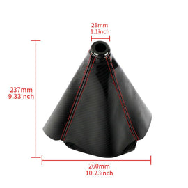 Brand New Universal Carbon Fiber Leather PVC Style Black Stitch Leather Gear Manual Shifter Shift Knob Boot